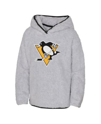 Big Girls Heather Gray Pittsburgh Penguins Ultimate Teddy Fleece Pullover Hoodie