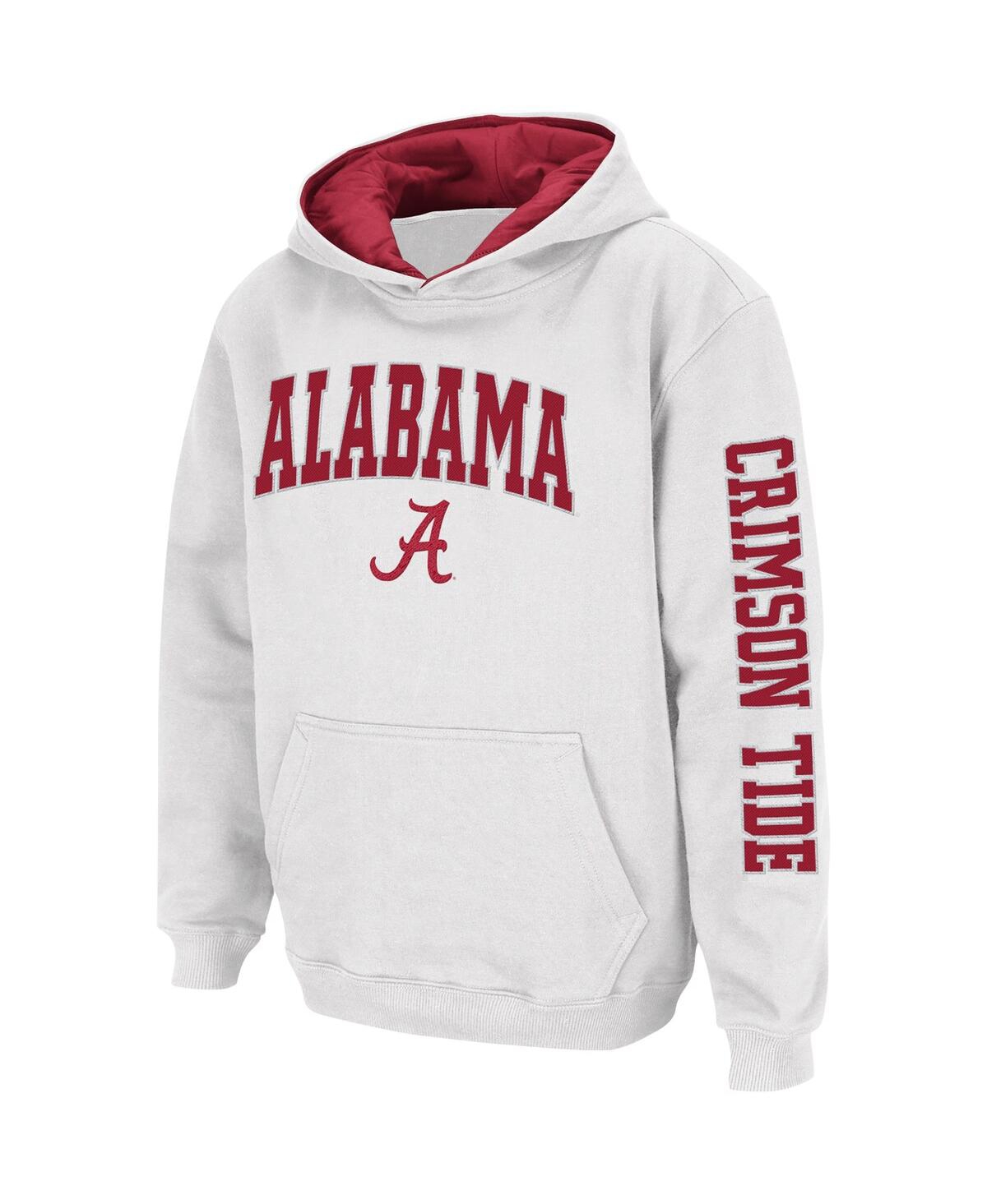 Colosseum Youth   White Alabama Crimson Tide 2-hit Pullover Hoodie In White