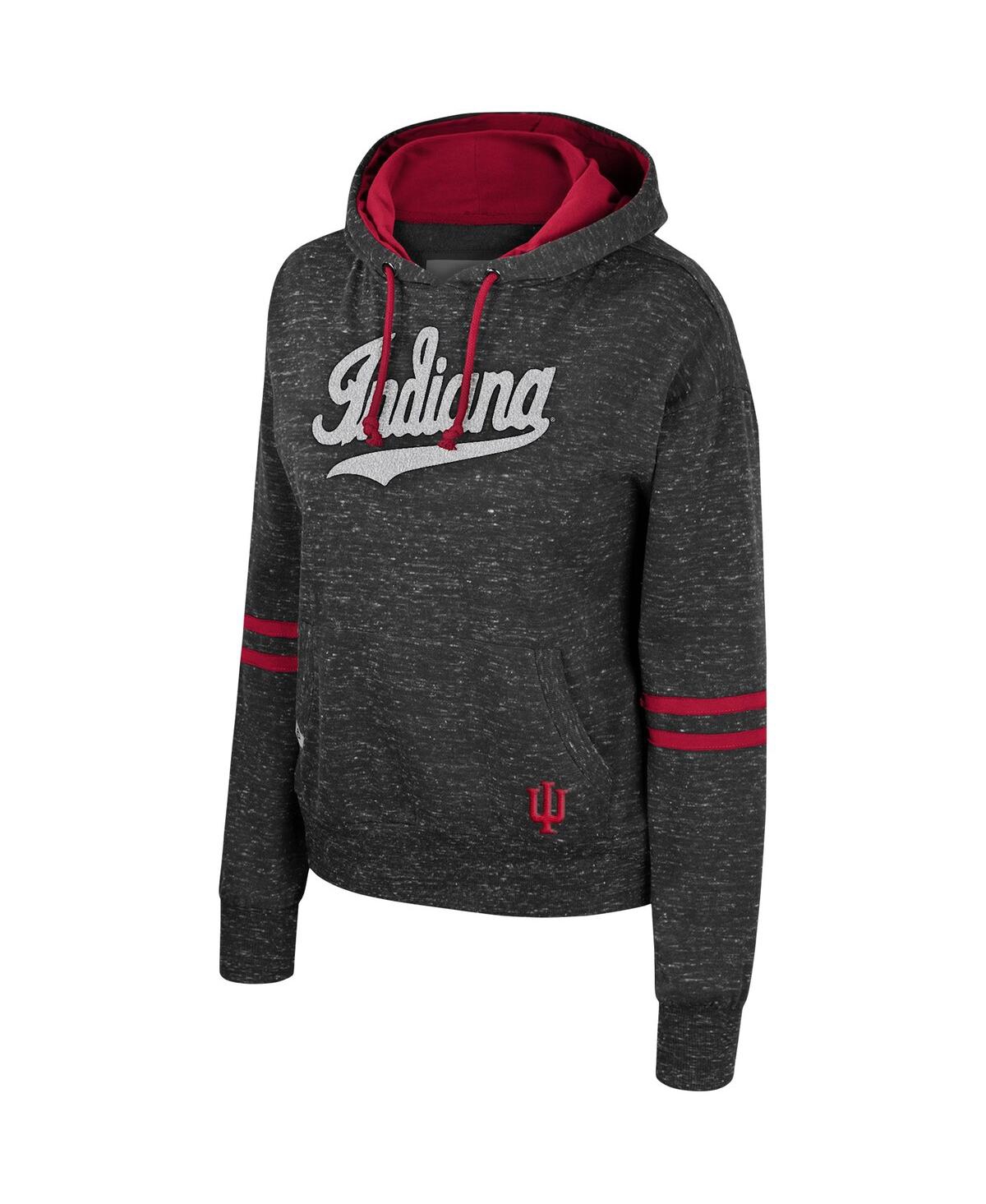 Shop Colosseum Women's  Charcoal Indiana Hoosiers Catherine Speckle Pullover Hoodie