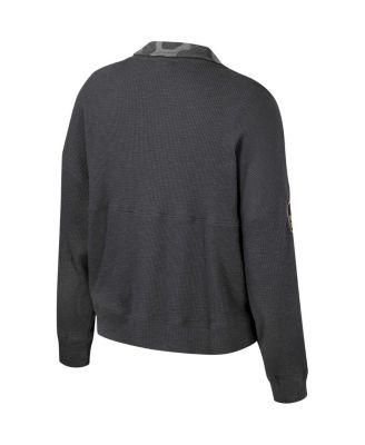 Women's Heather Charcoal Alabama Crimson Tide OHT Military-Inspired Appreciation Payback Henley Thermal Sweatshirt