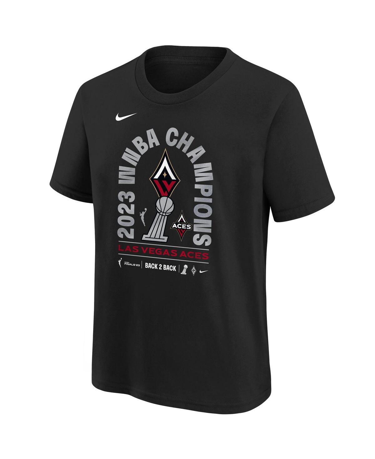 Nike Big Boys  Black Las Vegas Aces 2023 Wnba Finals Champions Locker Room Authentic T-shirt In Black