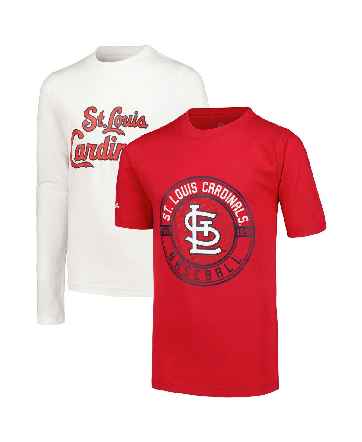 Shop Stitches Big Boys  Red, White St. Louis Cardinals T-shirt Combo Set In Red,white