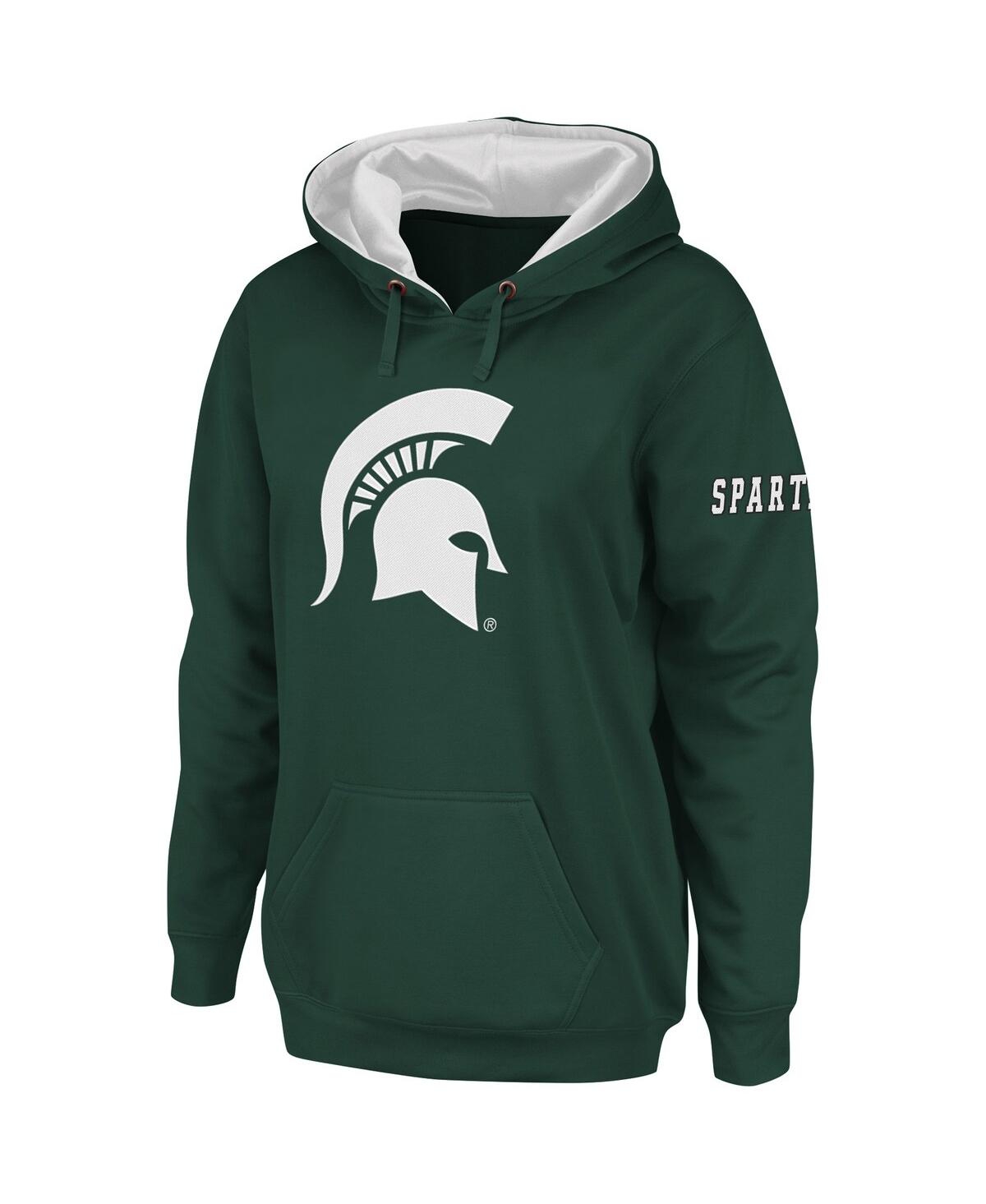 Women's Stadium Athletic Green Michigan State Spartans Big Logo Pullover Hoodie - Green