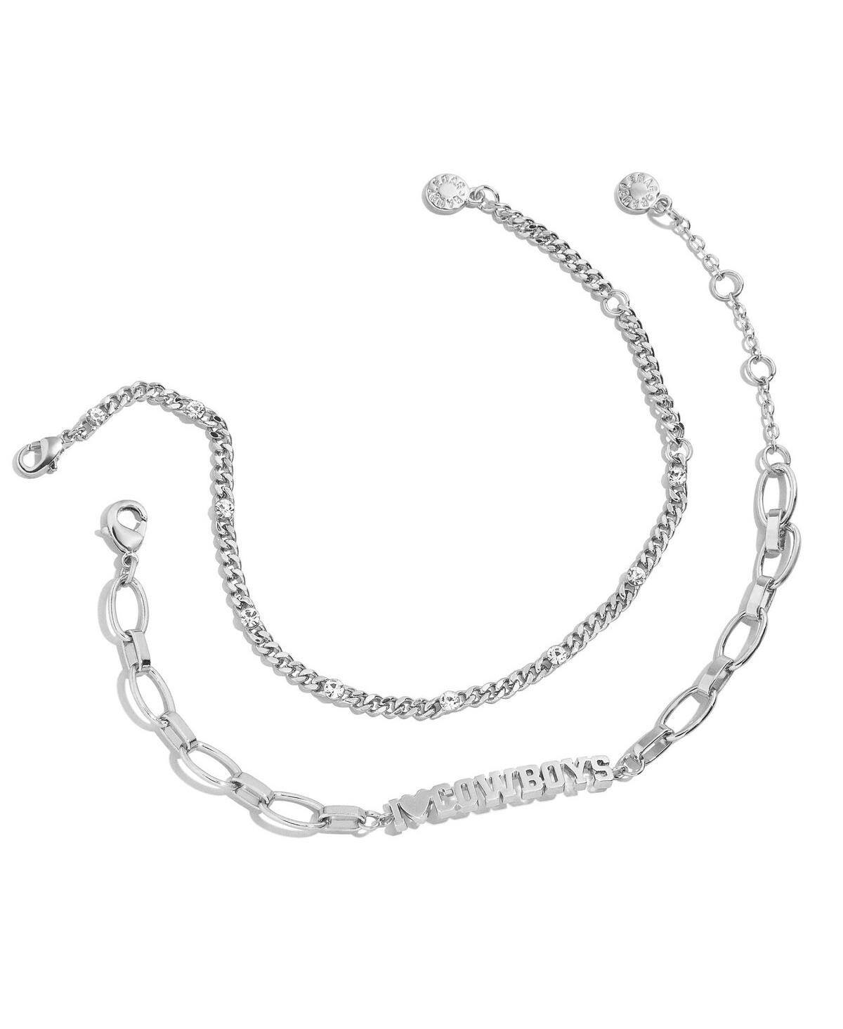 Wear By Erin Andrews Women's  X Baublebar Silver-tone Indianapolis Colts Linear Bracelet Set In Silver
