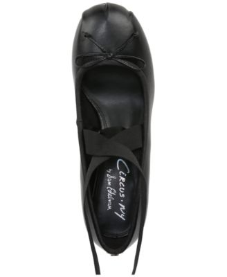  Della Lace-Up Block-Heel Ballet Pumps