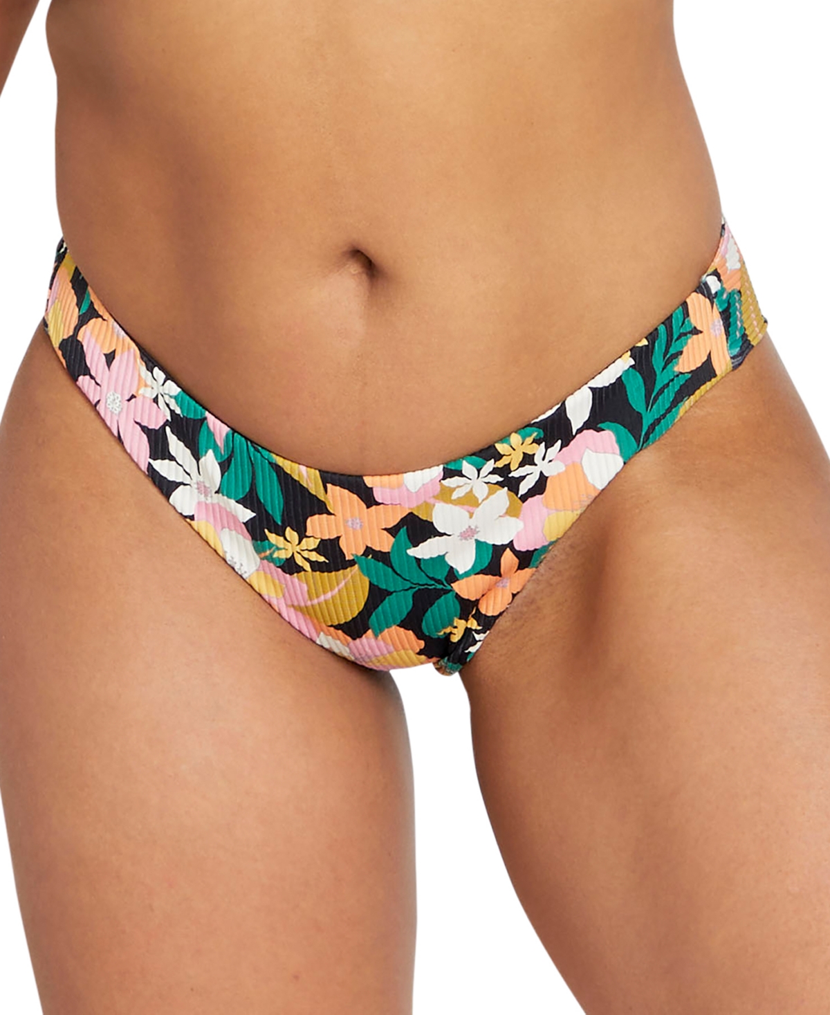 Shop Volcom Juniors' Had Me At Aloha Cheeky Bikini Bottoms In Multi