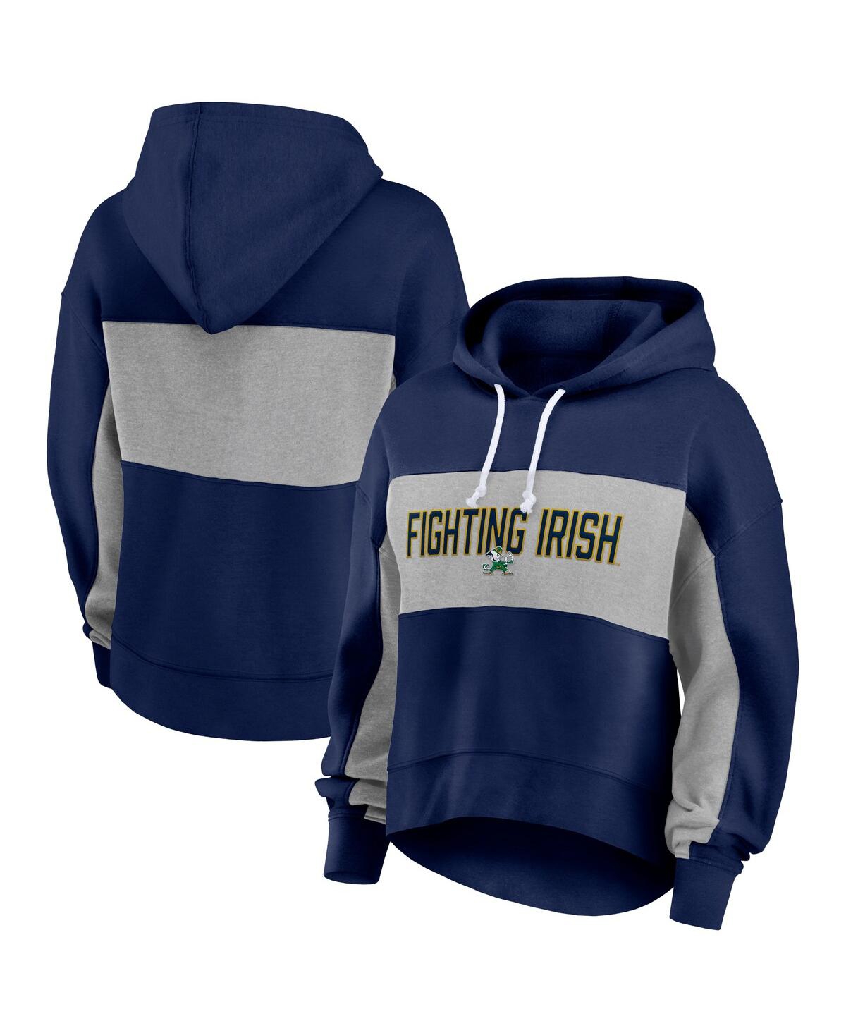 Fanatics Women's  Navy Notre Dame Fighting Irish Filled Stat Sheet Pullover Hoodie