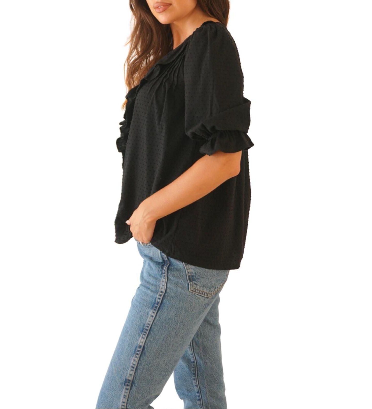 Женская рубашка Paneros Clothing Cotton Chloe, цвет: Чёрный — фото 2