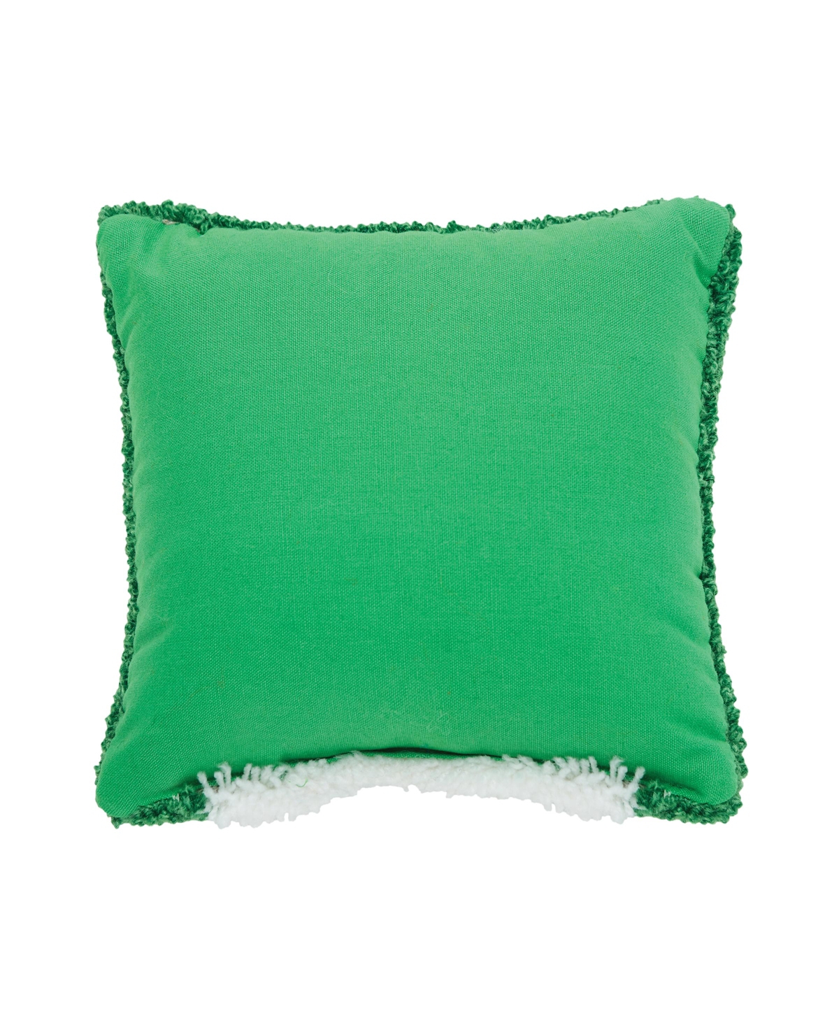 C&F Home 8" x 8" Christmas Peek-a-Boo Santa on Green Background Petite Accent Hooked Throw Pillow