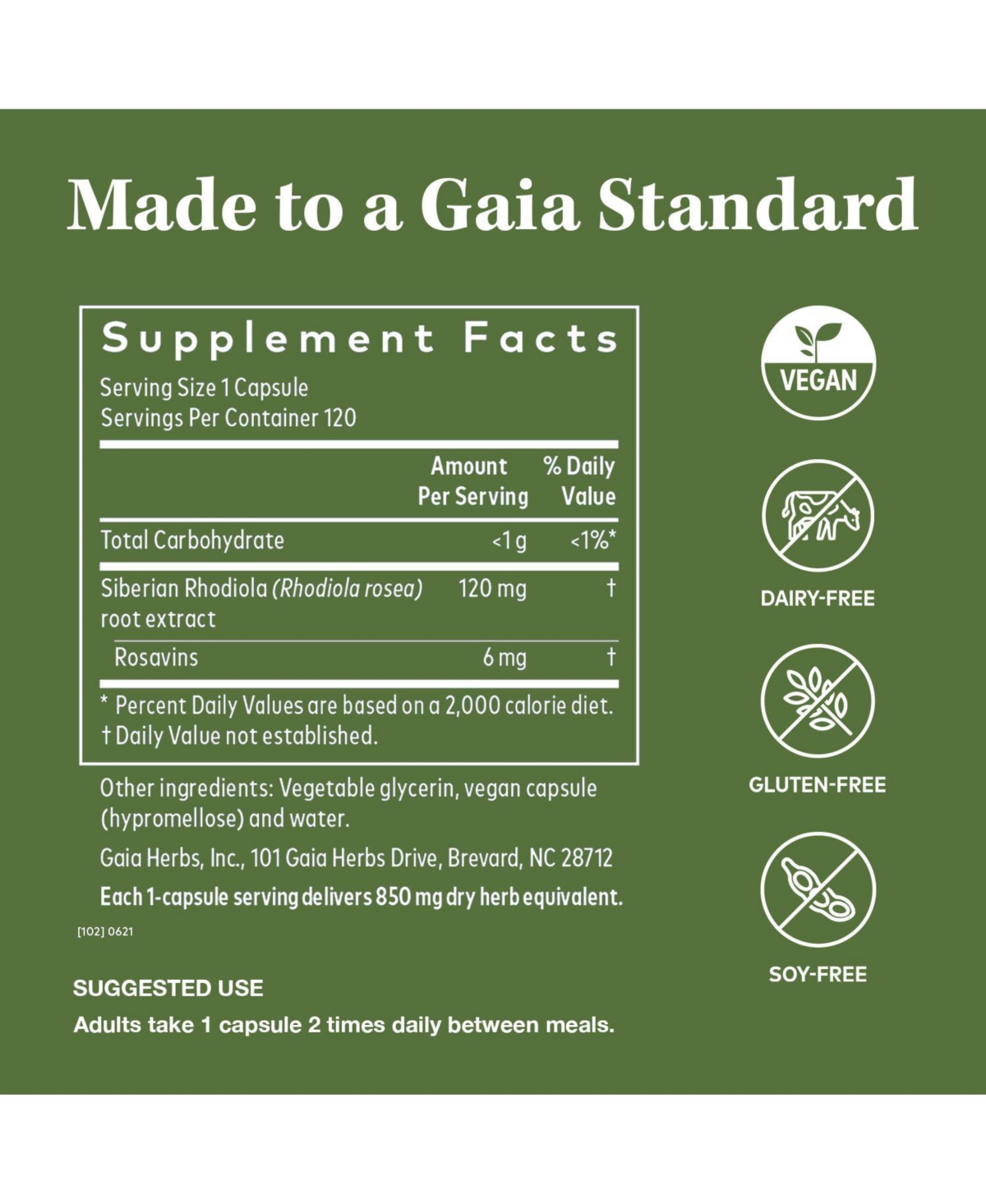 Gaia Herbs Rhodiola Rosea - Stress Support Supplement Traditionally for Supporting Healthy Stamina and Endurance