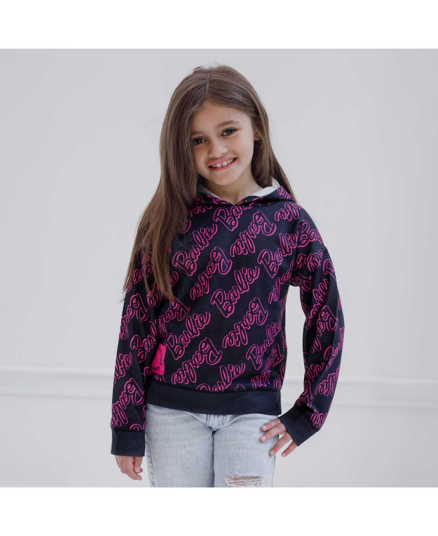 Худи Barbie Fleece Pullover для девочек, цвет: Чёрный фуксия — фото 3