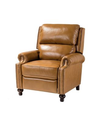 Franco Traditional Genuine Leather Manual Recliner