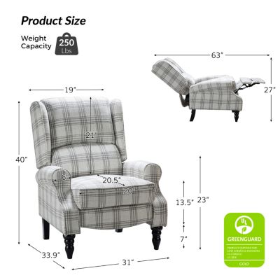 Asikli 31'' Wide Manual Standard Recliner with Wingback Design