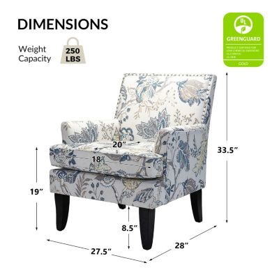 Herrera Classic Upholstered Armchair with Nail Head Trim