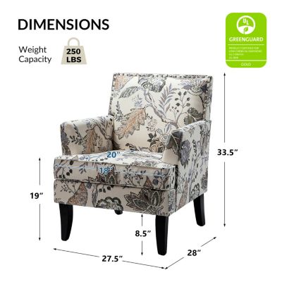 Herrera Classic Upholstered Armchair with Nail Head Trim