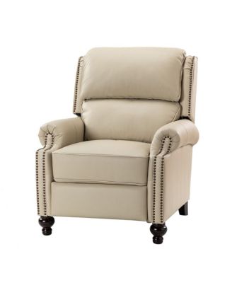 Franco Traditional Genuine Leather Manual Recliner