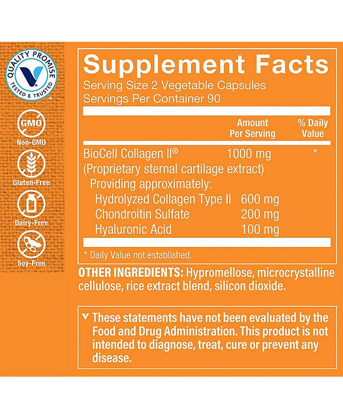 The Vitamin Shoppe BioCell Collagen II with Hyaluronic Acid Skin