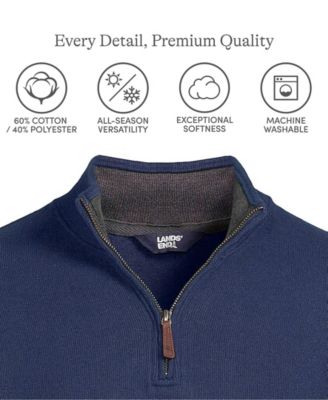 Big & Tall Bedford Rib Quarter Zip Pullover Sweater