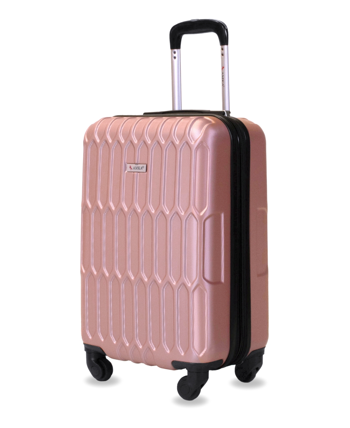 Amka Honeycomb 22" Carry-on Expandable Spinner Suitcase In Rose Gold