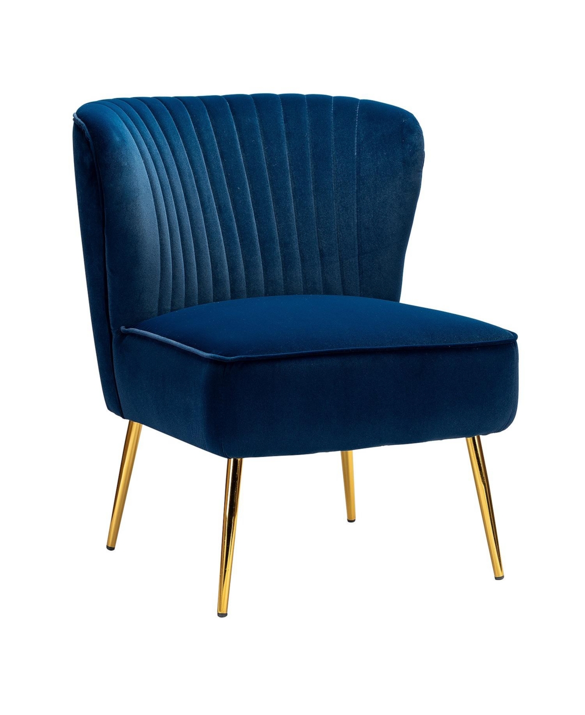 Hulala Home Velvet Accent Chair with Gold Metal Legs for Bedroom Guest Room Vanity