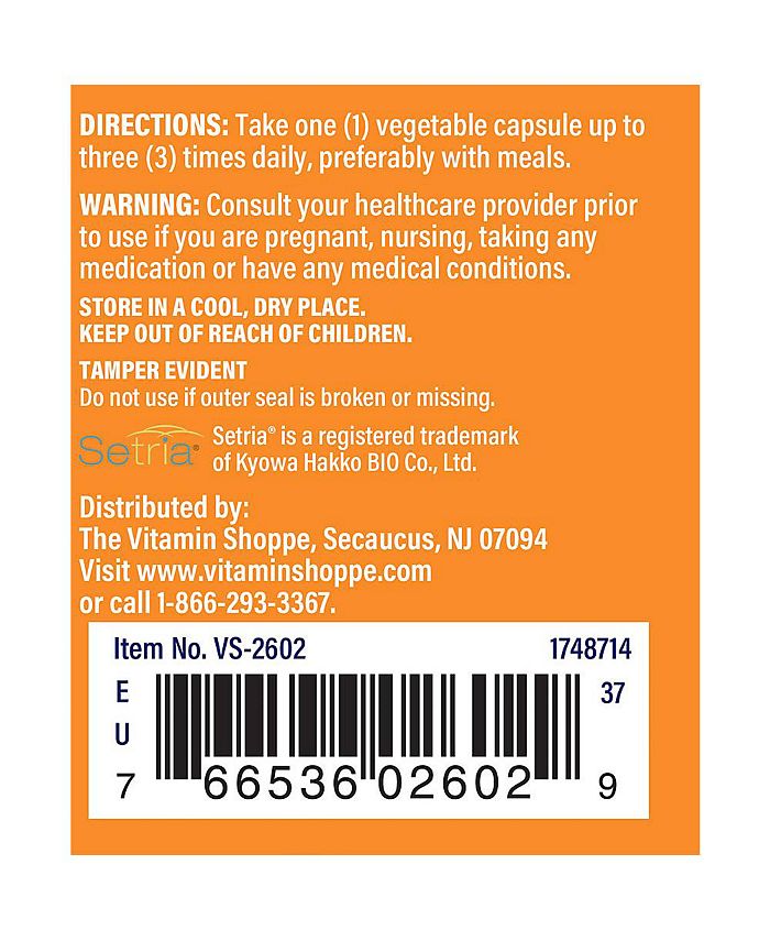 The Vitamin Shoppe Reduced Glutathione Antioxidant Immune Support