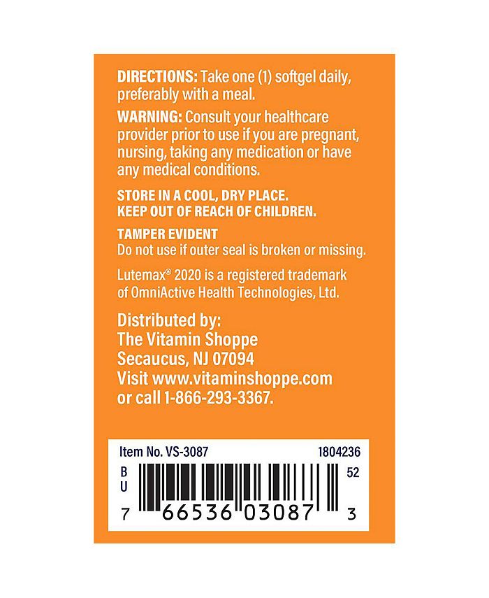 The Vitamin Shoppe Lutein Supports Vision, Eye Health, & Healthy Skin