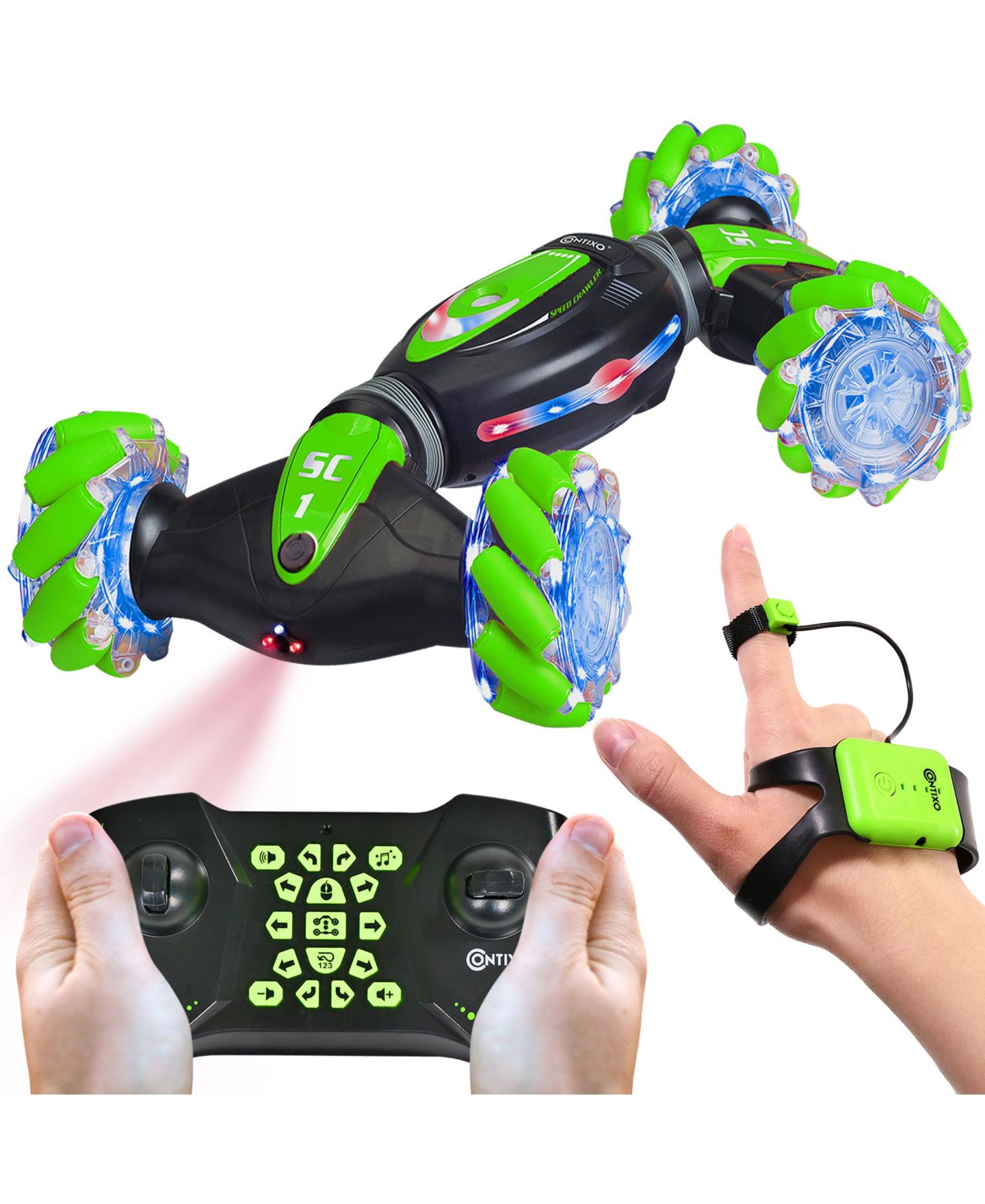 Детская игрушка Contixo 1:12 Scale SC1 Speed Crawler Gesture-Control Rechargeable 4x4 RC Truck — фото 1