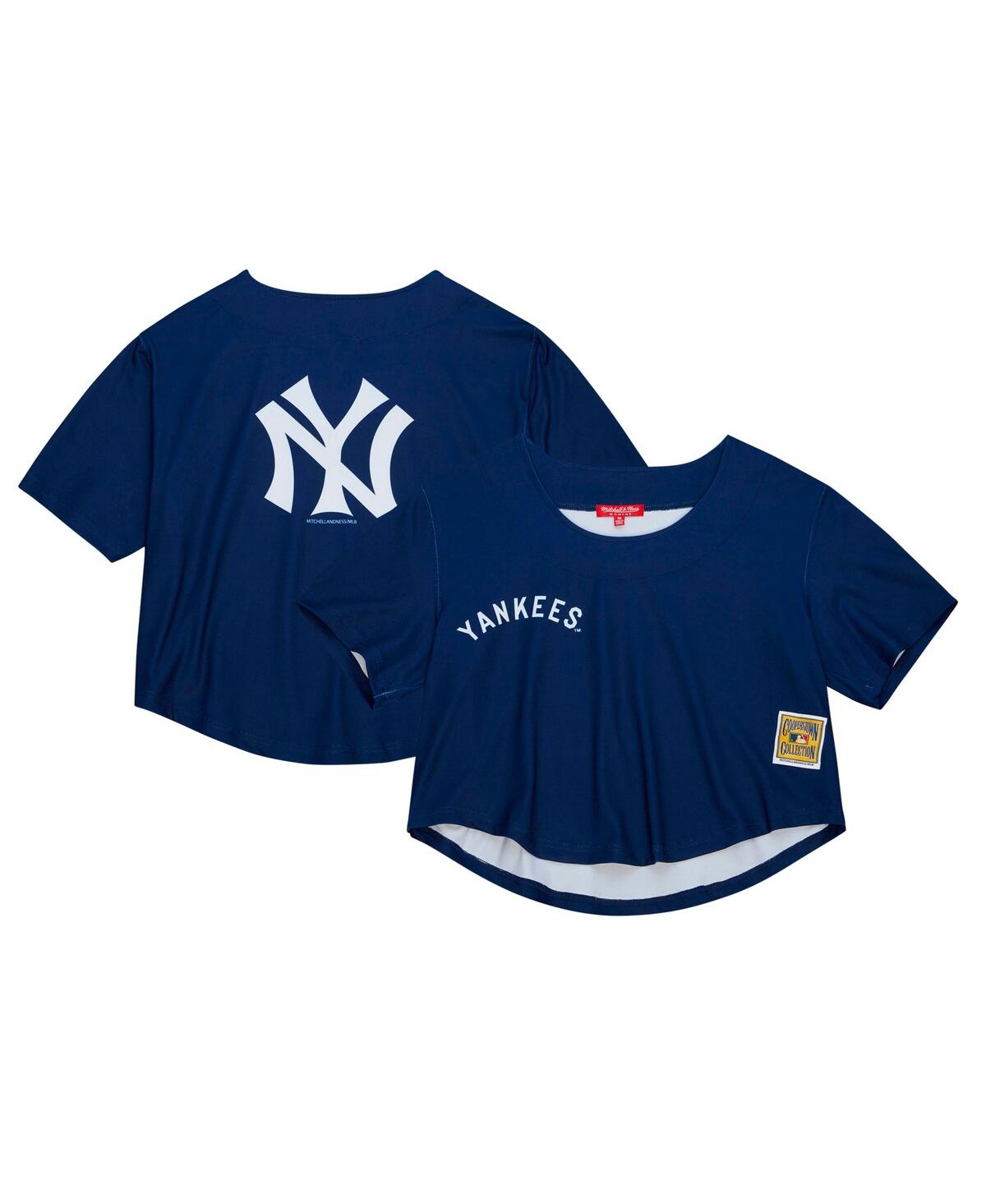 Mitchell & Ness Women's  Navy New York Yankees Cooperstown Collection Crop T-shirt