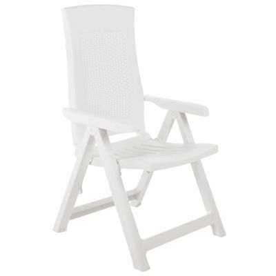Patio Reclining Chairs 2 pcs Plastic White