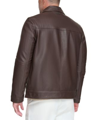 Men's Halen Pebbled Leather Trucker Jacket