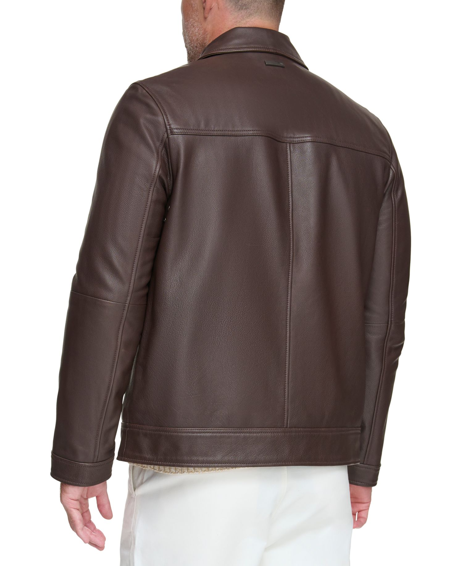 Men's Halen Genuine Pebbled Leather Trucker Jacket