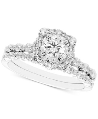 Macy's - Diamond Halo Bridal Set (1 ct. t.w.) in 14k White Gold