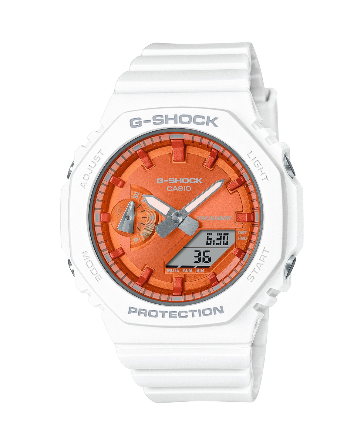 Unisex Analog Digital White Resin Watch, 42.9mm, GMAS2100WS7A - White
