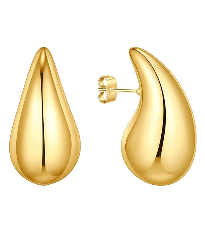 And Now This 18K Gold Plated or Silver Large Teardop Stud Earrings - Macy's