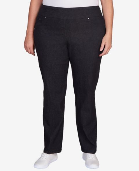 Женские джинсы Ruby Rd. Plus Size Pull On Denim Pants, цвет: Чёрный