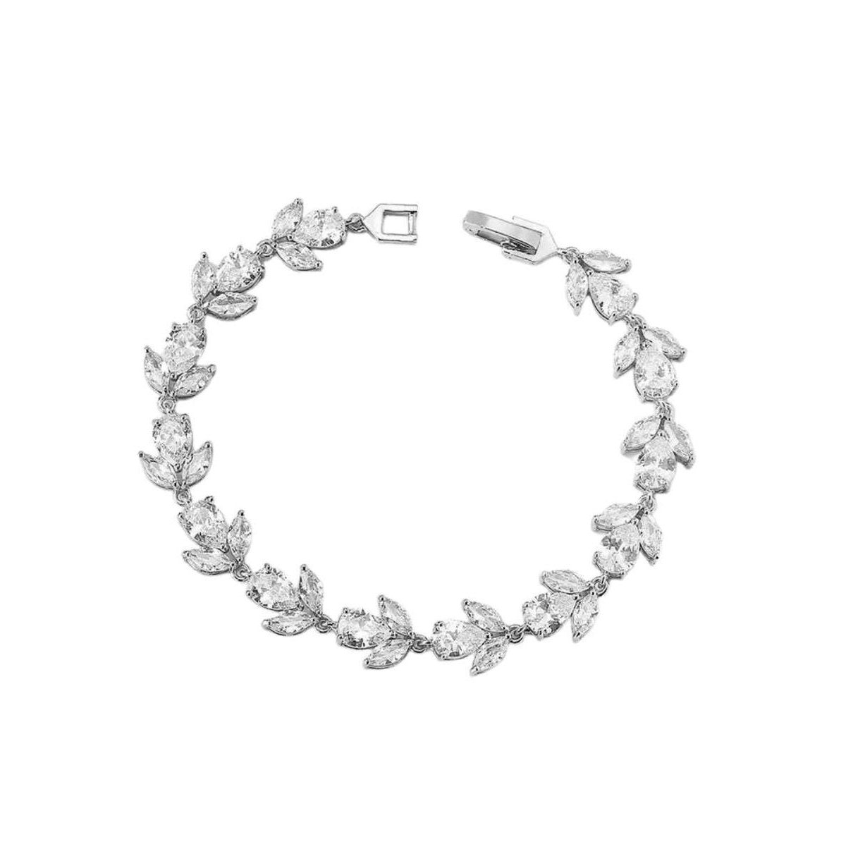 Flower Blossom Cubic Zirconia Tennis Bracelets - Silver