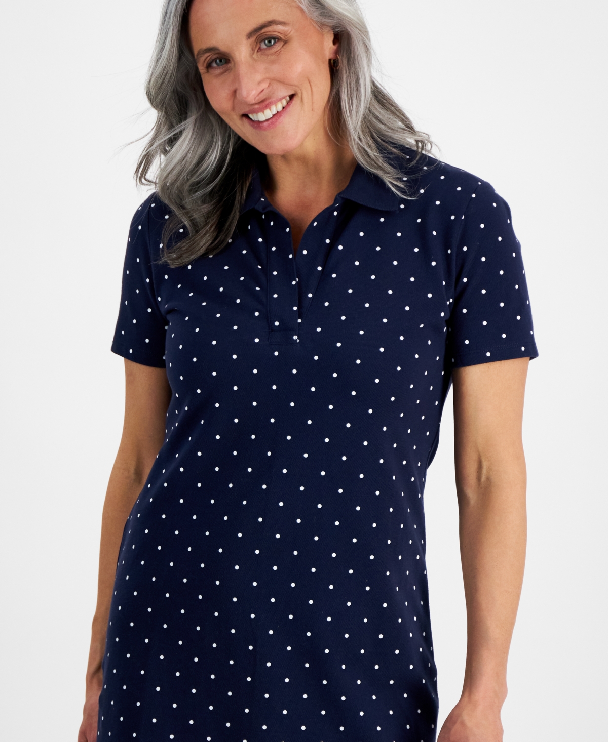 Style & Co Petite Cotton Weekender Polo Dress, Created for Macy's
