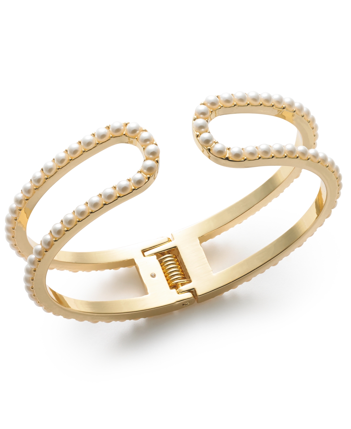 Gold-Tone Imitation Pearl Double-Row Cuff Bracelet, Created for Macy's - Gold