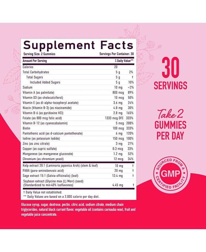 SM Nutrition Menopause Support Gummies Hormone Balance Relief for Hot