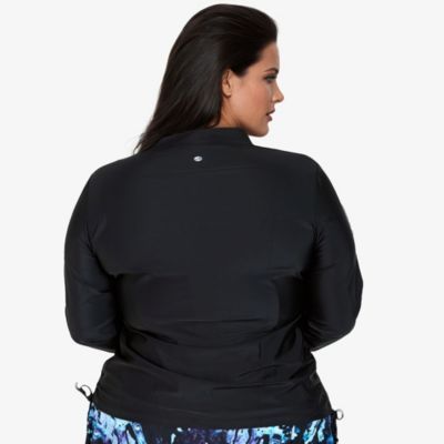 Women's Plus Size Half-Zip Nora Swim Top