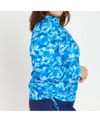 Women's Plus Size Half-Zip Nora Swim Top