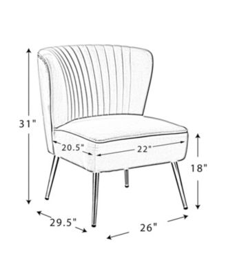 Velvet Accent Chair with Gold Metal Legs for Bedroom Guest Room Vanity