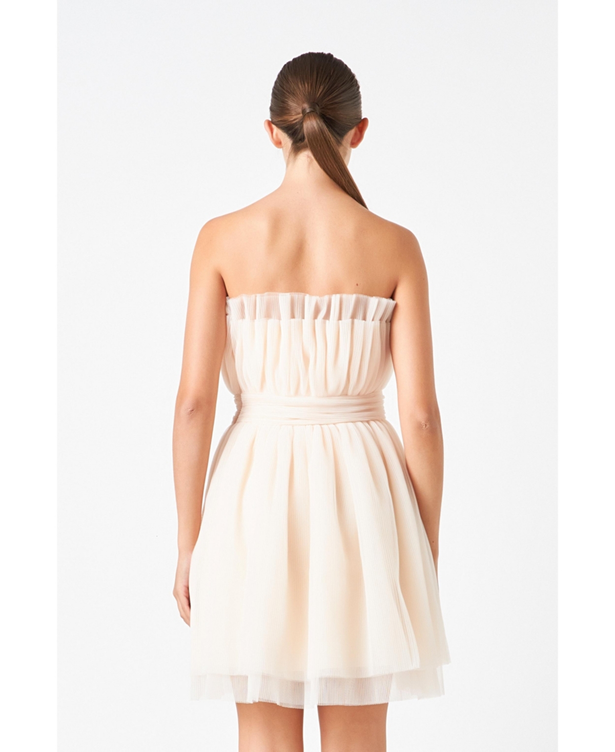 Women's Strapless Mini Tulle Dress