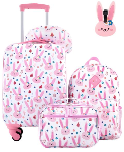 Детские чемоданы Travelers Club Hard Side Carry-On Spinner 5 Piece Luggage Set, цвет: Bunny