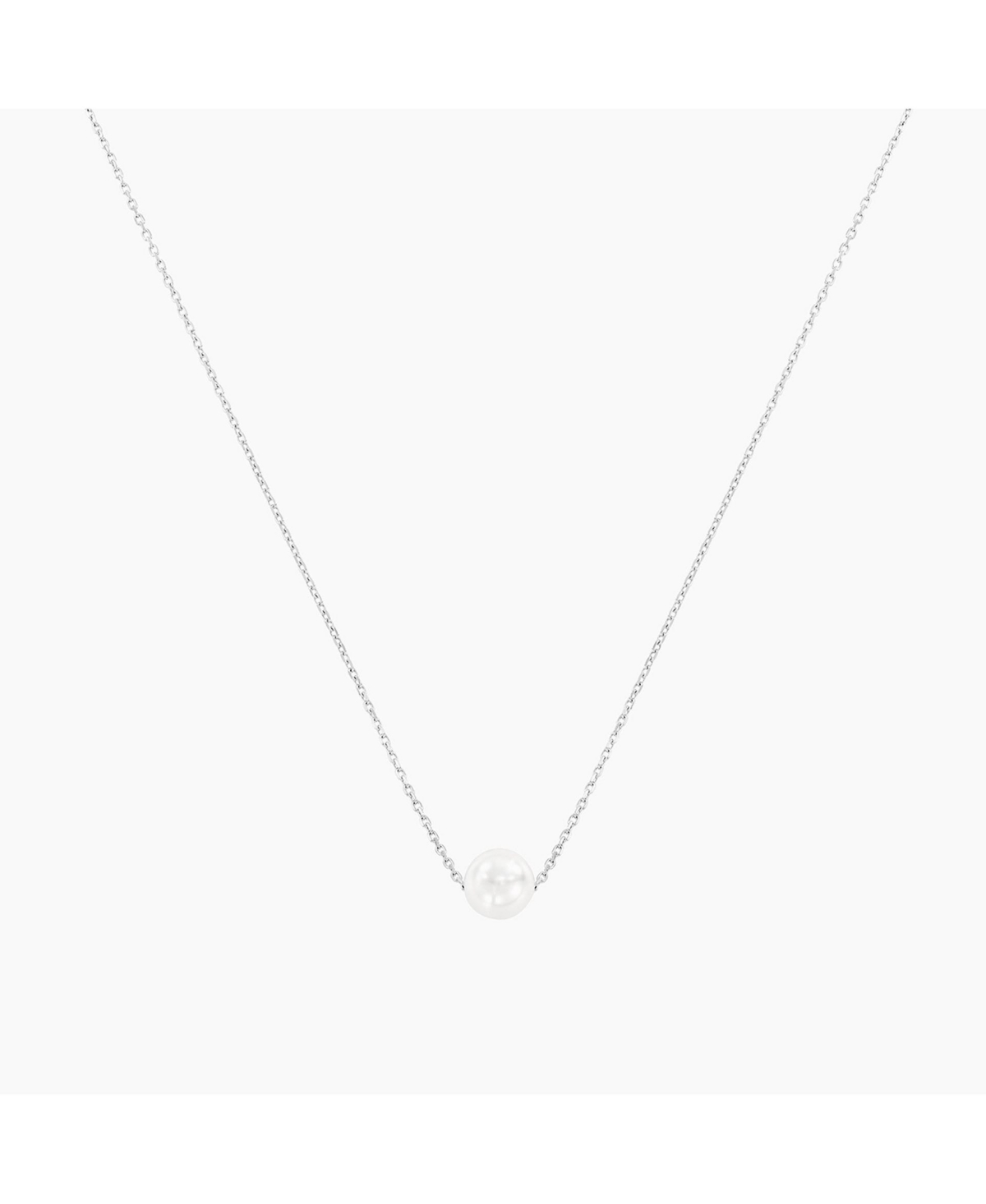 Abby Single Cultured Pearl Necklace - White gold