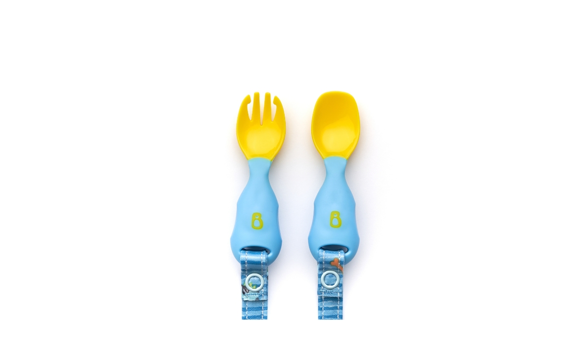 Bibado Handi Cutlery Set, Food Safe Baby Tableware, Fork and Spoon Set, Baby Feeding Utensils for Babies 6 Months and Up