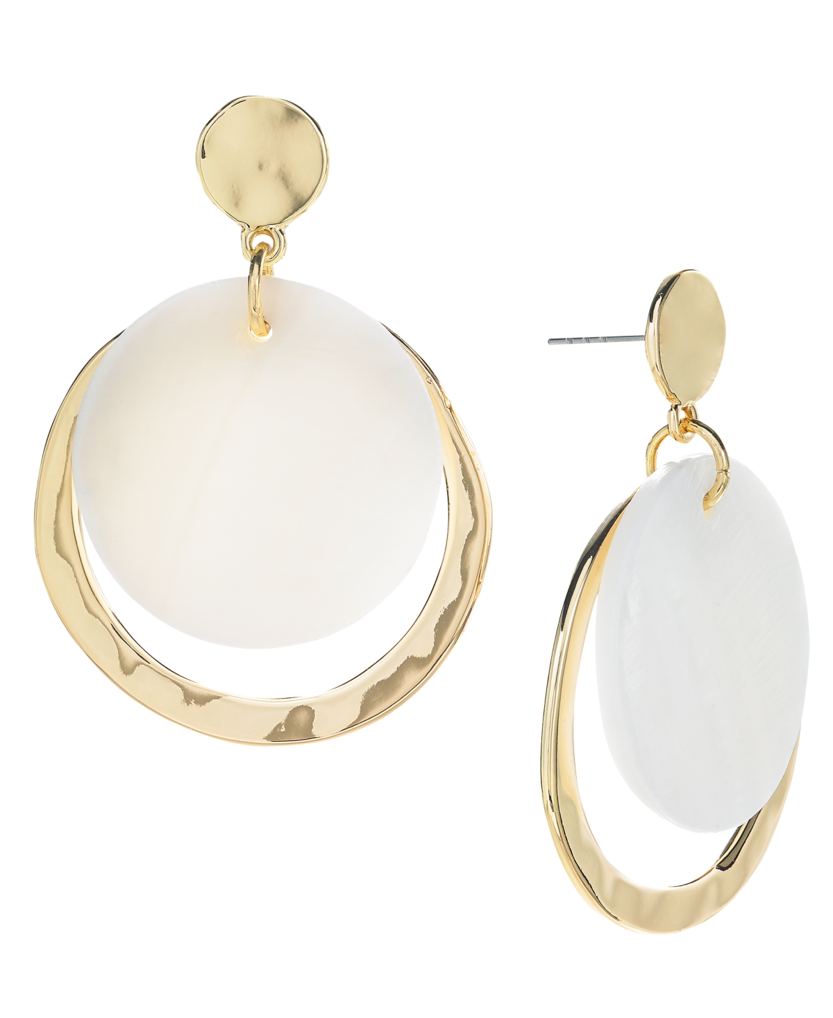 Gold-Tone Crescent Drop Earrings, Created for Macy's - Pink