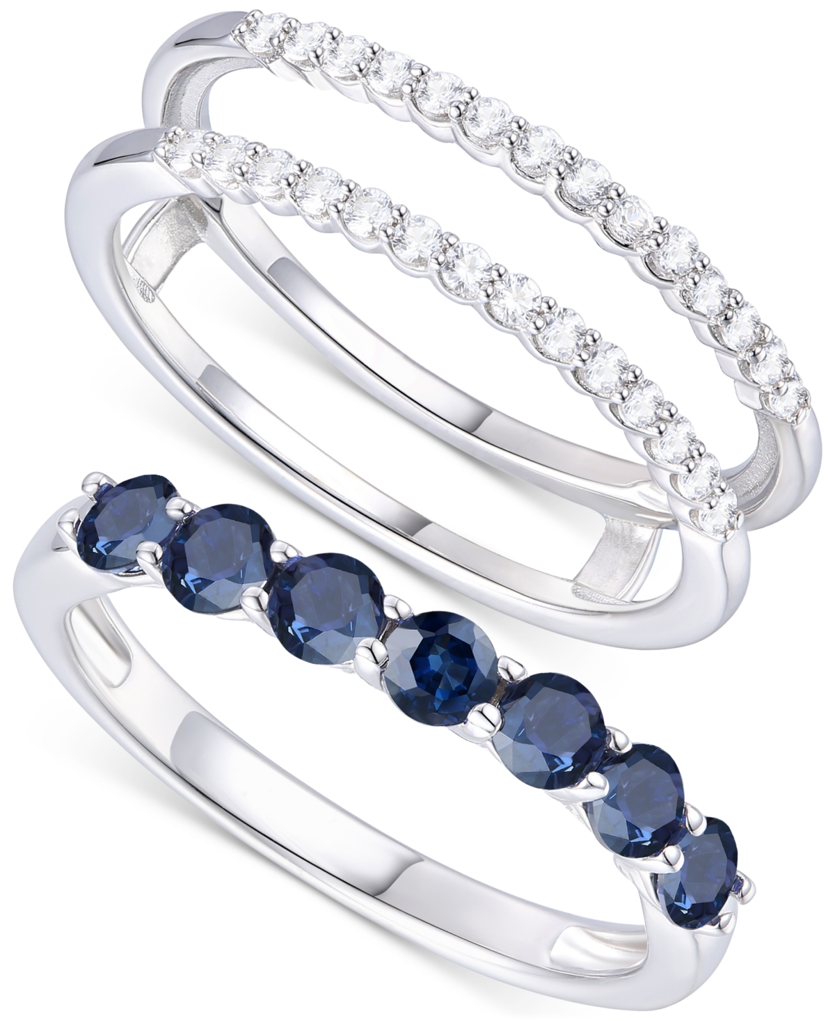 2-Pc. Set Emerald (7/8 ct. t.w.) Ring & Diamond Enhancer (1/4 ct. t.w.) in 14k Gold (Also in Ruby and - Sapphire