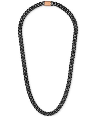 Gray & Rose Gold-Tone IP Stainless Steel Link 24" Necklace