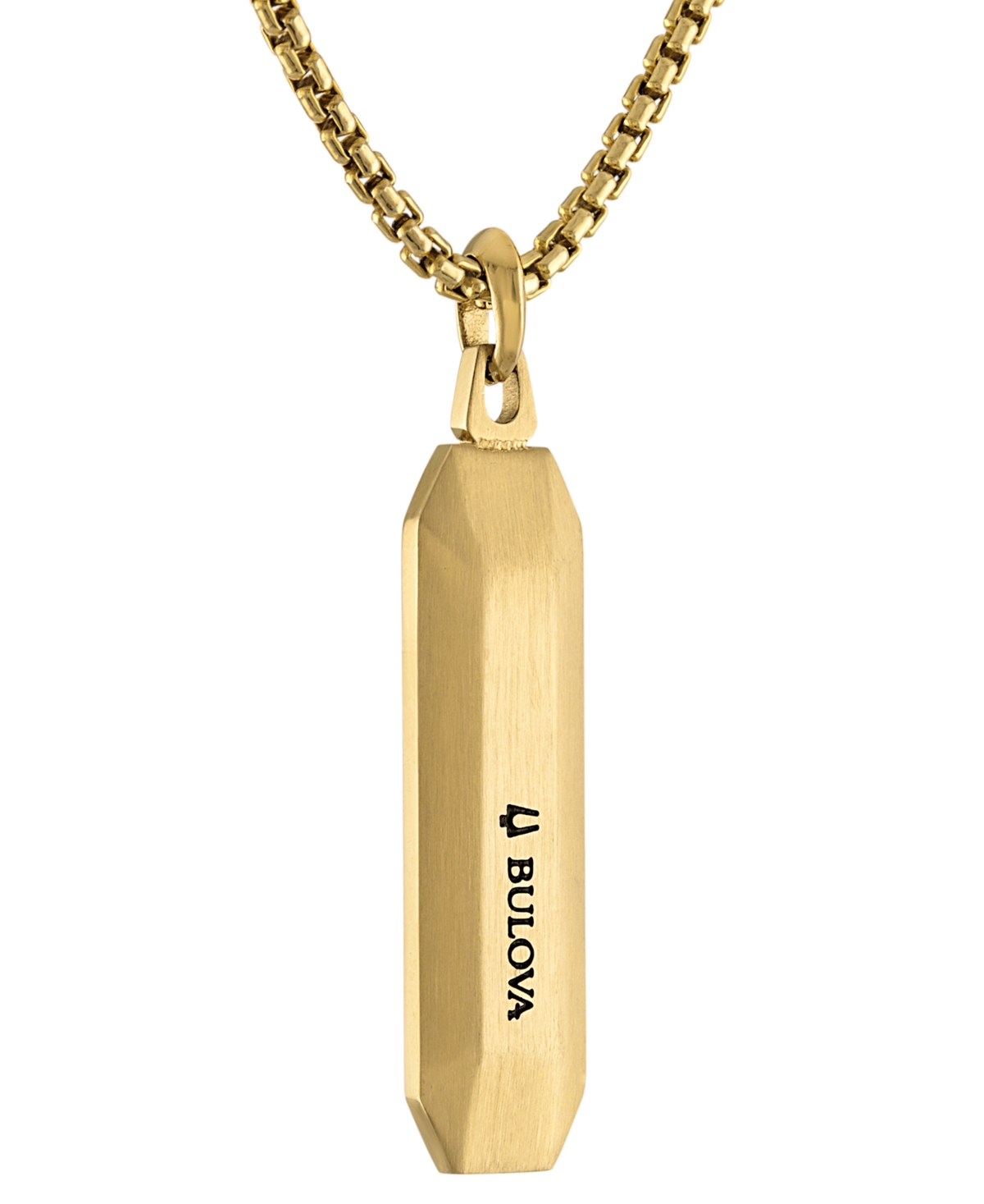 Shop Bulova Stainless Steel Gemstone Pendant Necklace, 24" + 2" Extender In Gold Tone